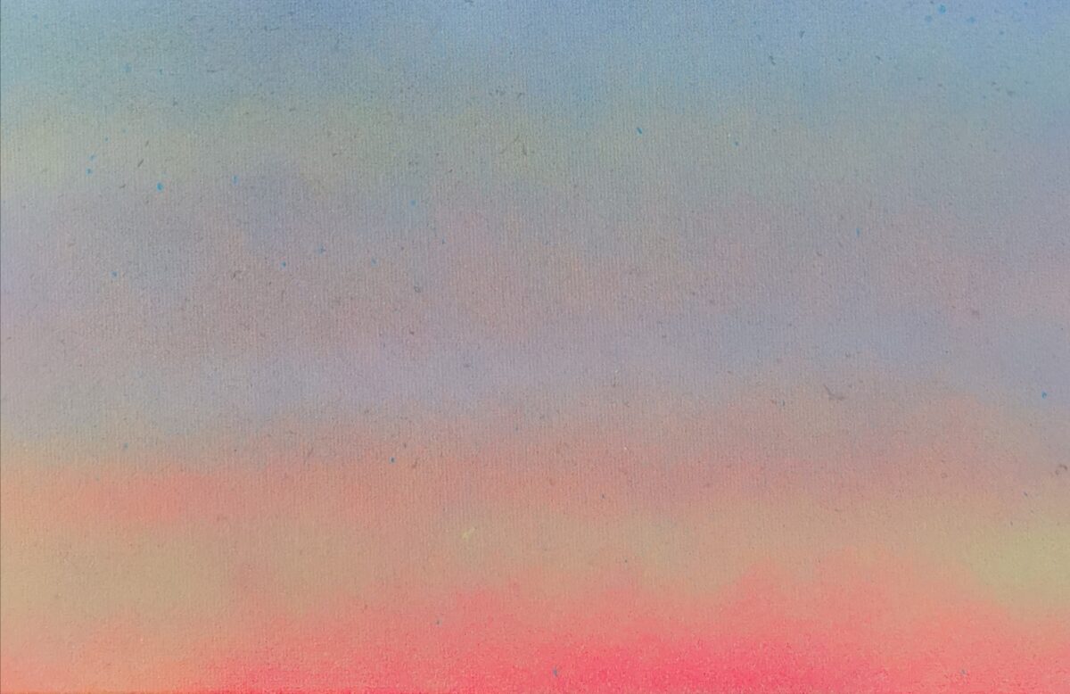 Sunrise gradient with pale blue, lilacs and light, bright orange